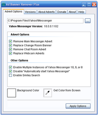 All About Yahoo Tools Yahoo Messenger 10 Ad Banner Remover Plus