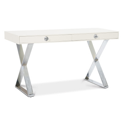 Desk Legs on Jonathan Adler   Channing Desk    1750  White Lacquer And Polished