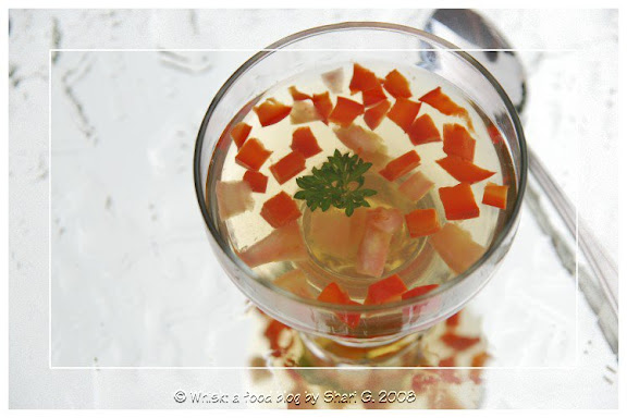 Consommé Madrilène (Chilled Consommé with Red Peppers and Tomatoes)