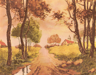 Cottage In The Country Fall Vintage Art Prints