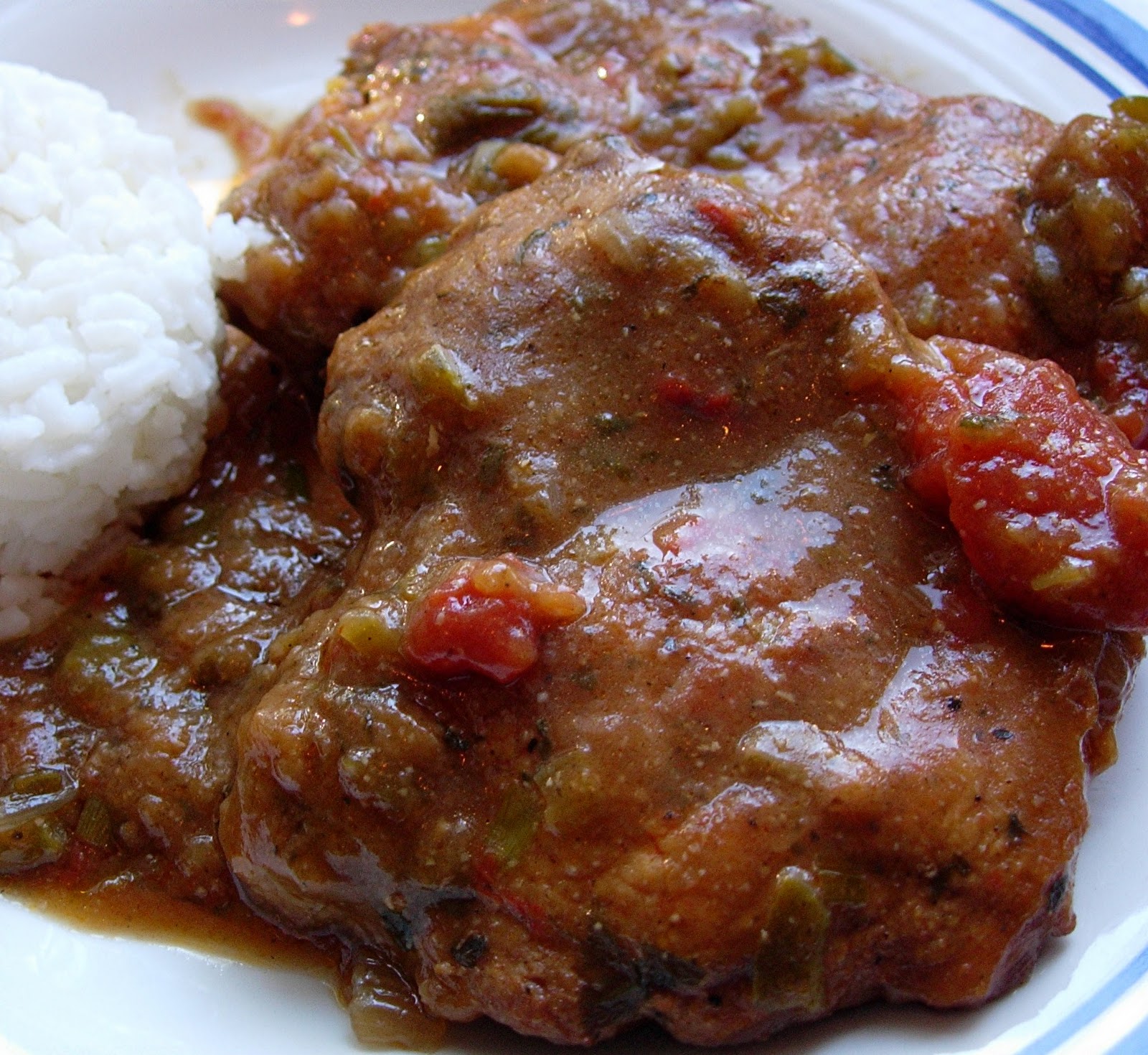 Creole Pork Chop Piquante Drick's Rambling Cafe