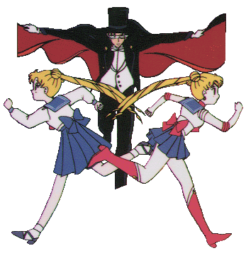 Usagi, Tuxedo Mask and Sailor Moon