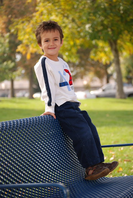 Josiah at the park bench!!