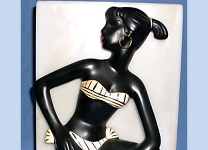 Australia Barsony Ceramics (Black Lady Lamp Figurine) Barsony