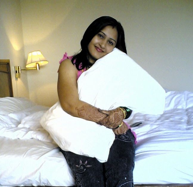 Indian girl in hotel room
