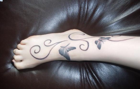 Tattoo Designs For Girls Neck. Foot Tattoo