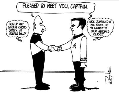 The artist has plainly chosen Kirk