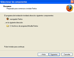 Siguiente Instalar Firefox