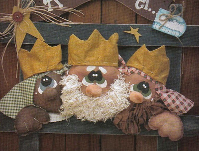 muñecos reyes magos en tela