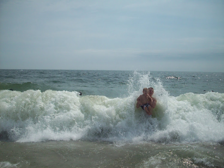 Tyler and Jackson catching waves