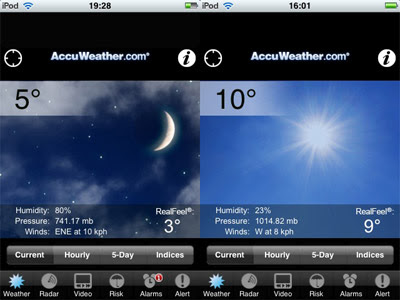 Accuweather iPhone application accuweather, iphone, ipod touch