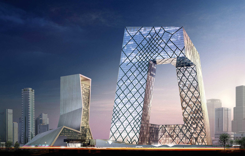 pechino, beijing, cctv headquarters, rendering