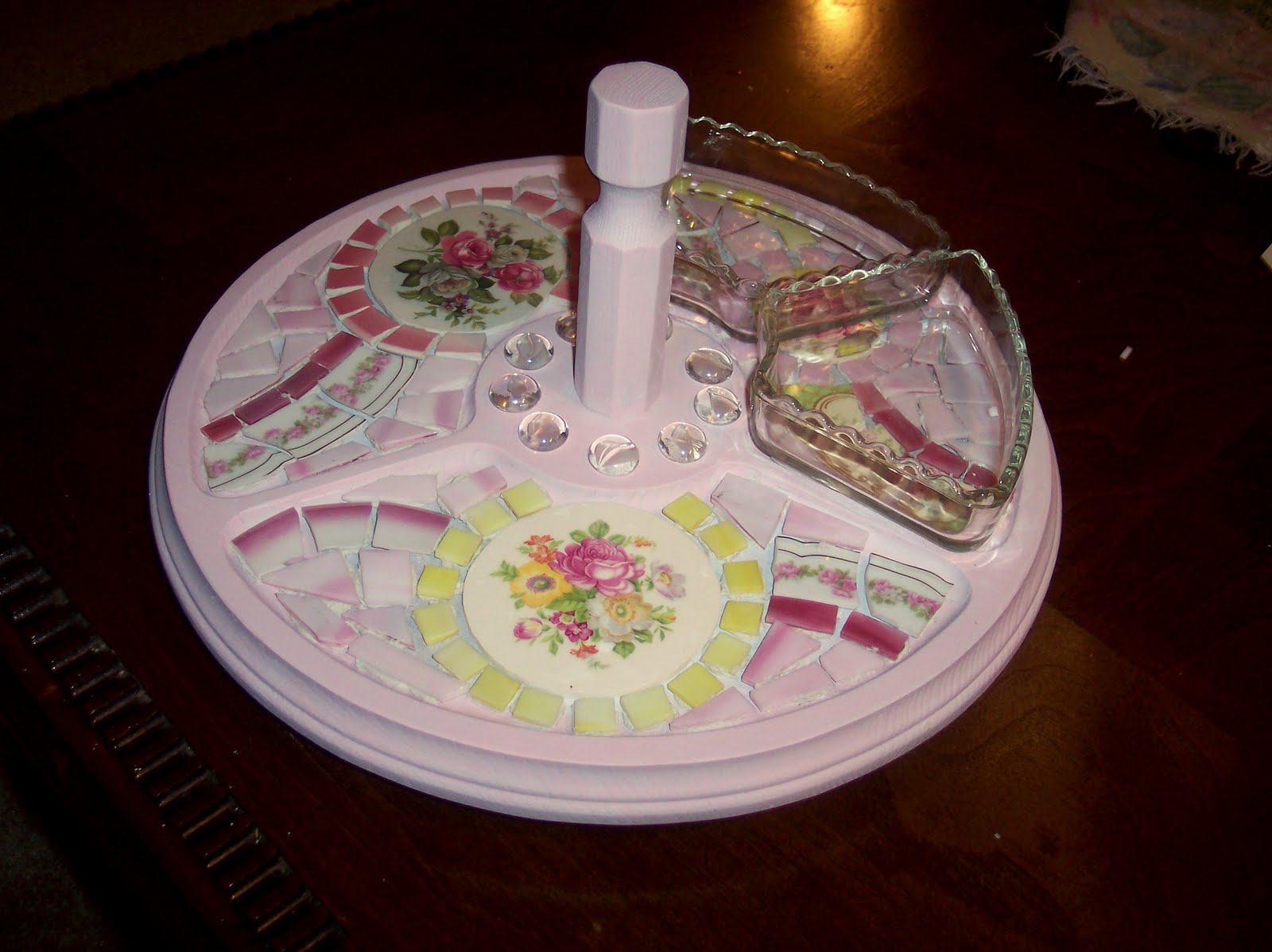 Uniquely Chic Furniture Shabby Mosaic Lazy Susan