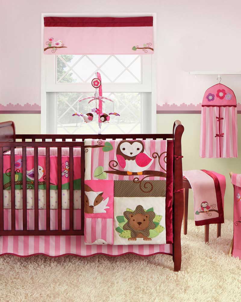baby girl woodland nursery bedding