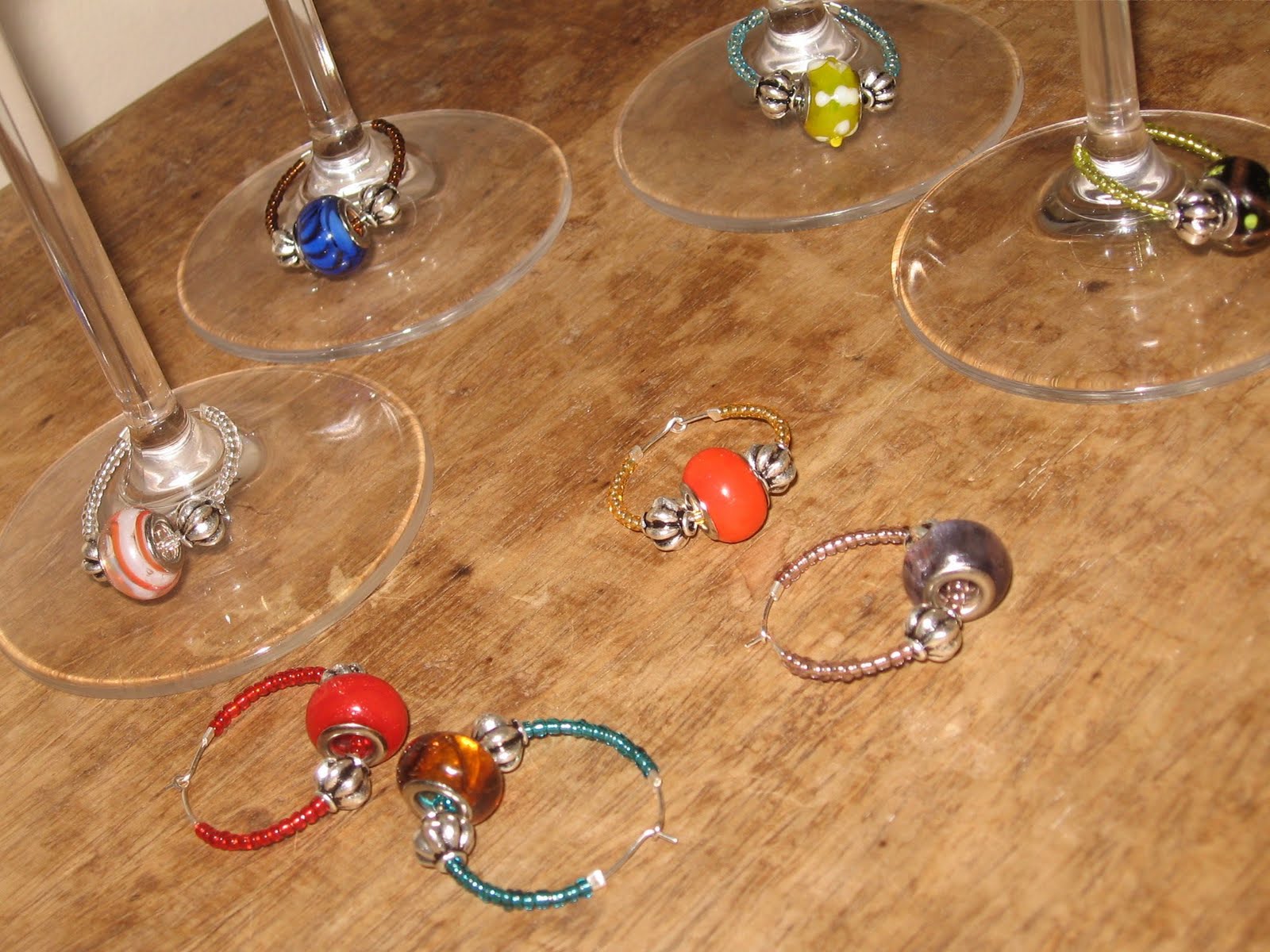 Generally Creative Accent Bead Wine Glass Charms