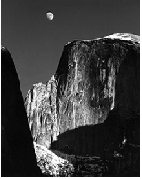 Moon Over Half Dome, Ansel Adams
