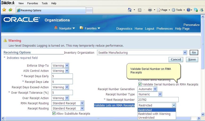 Bizinsight Consulting Blog Receiving option "Validate Serial Numbers on RMA Receipts" for