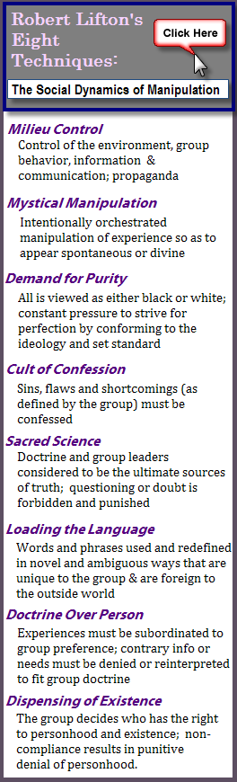 Lifton's Dynamics of Coercive Groups