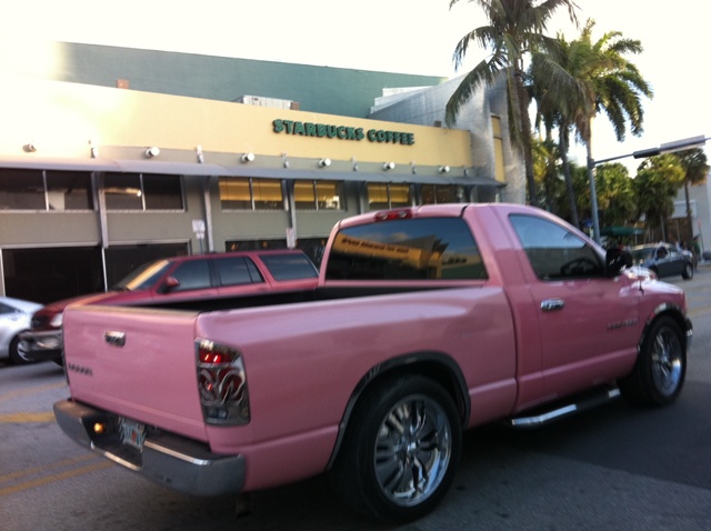 hot pink truck