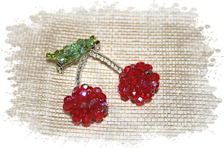Cherry brooch - commissions