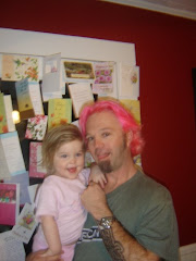 Katie and Mike with his Breast Cancer Pink Hair
