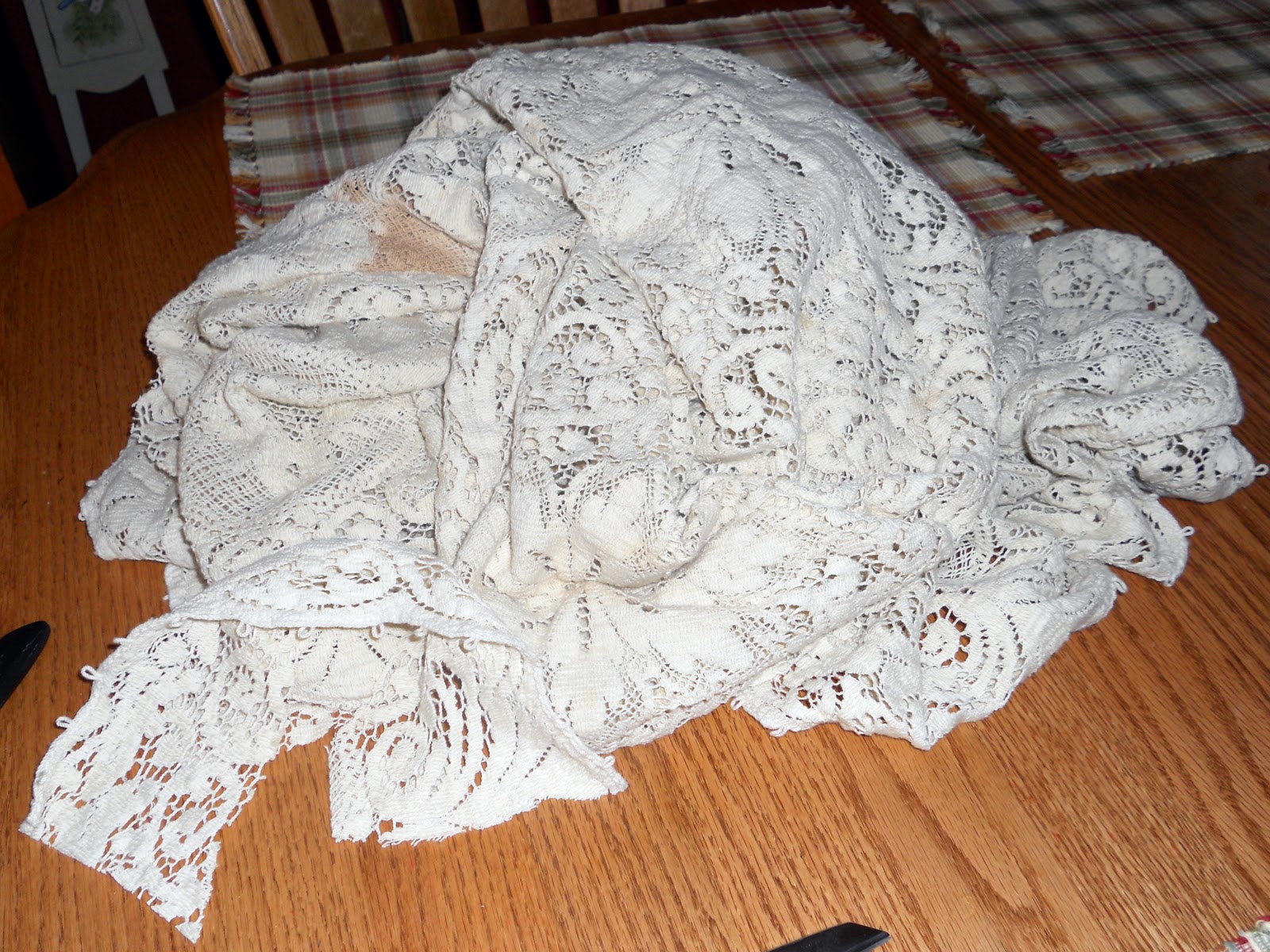 The Mad Recycler Upcycled Lace Tablecloth Hearts