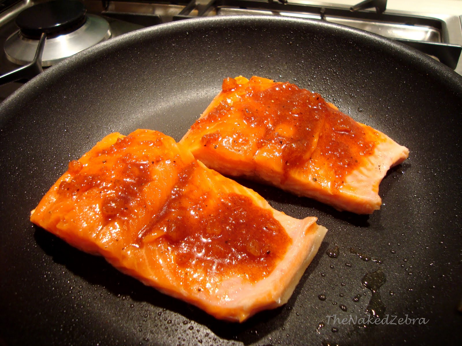 The Naked Zebra Red ChileHoney Glazed Salmon with Black Bean Sauce