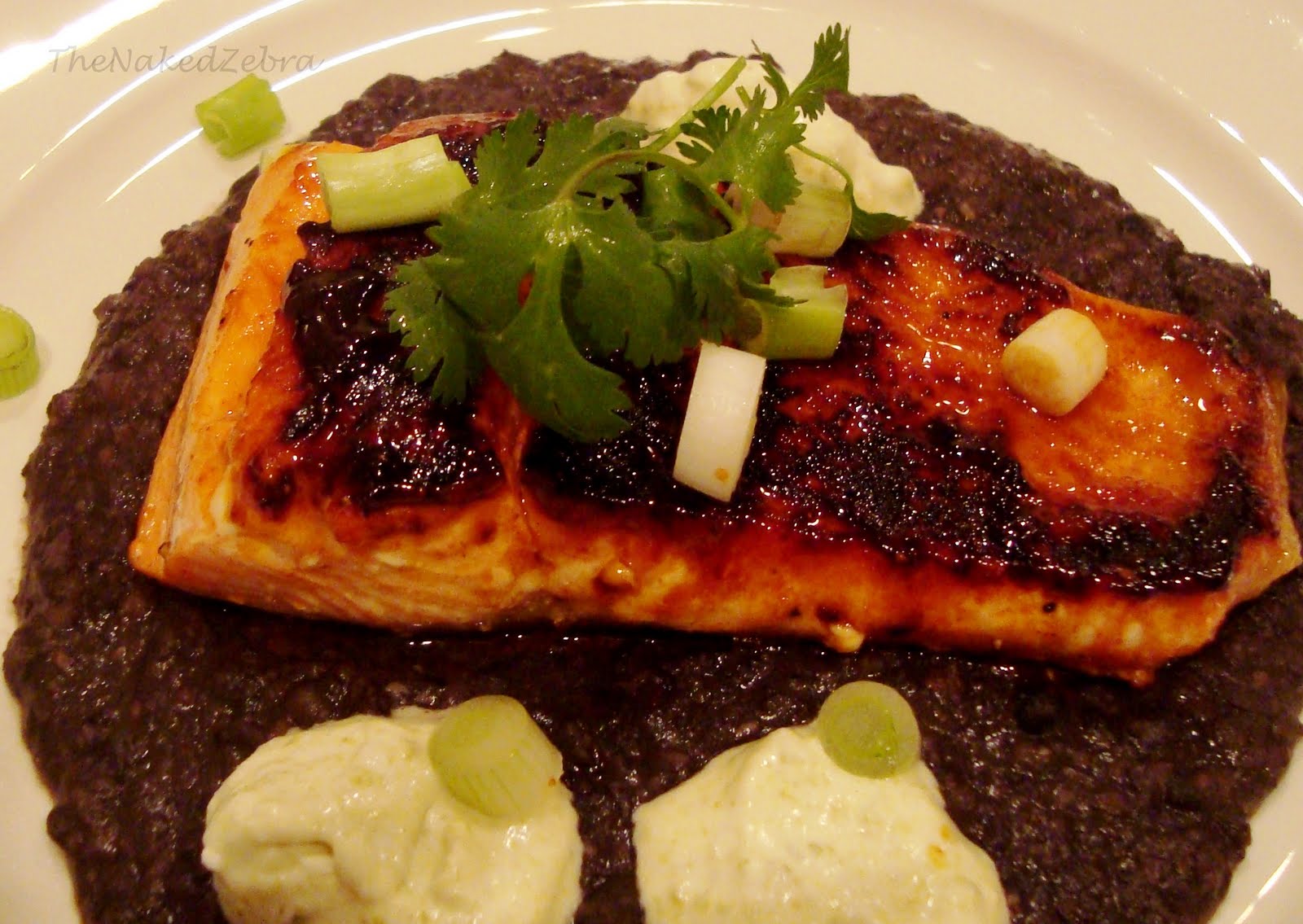 The Naked Zebra Red ChileHoney Glazed Salmon with Black Bean Sauce