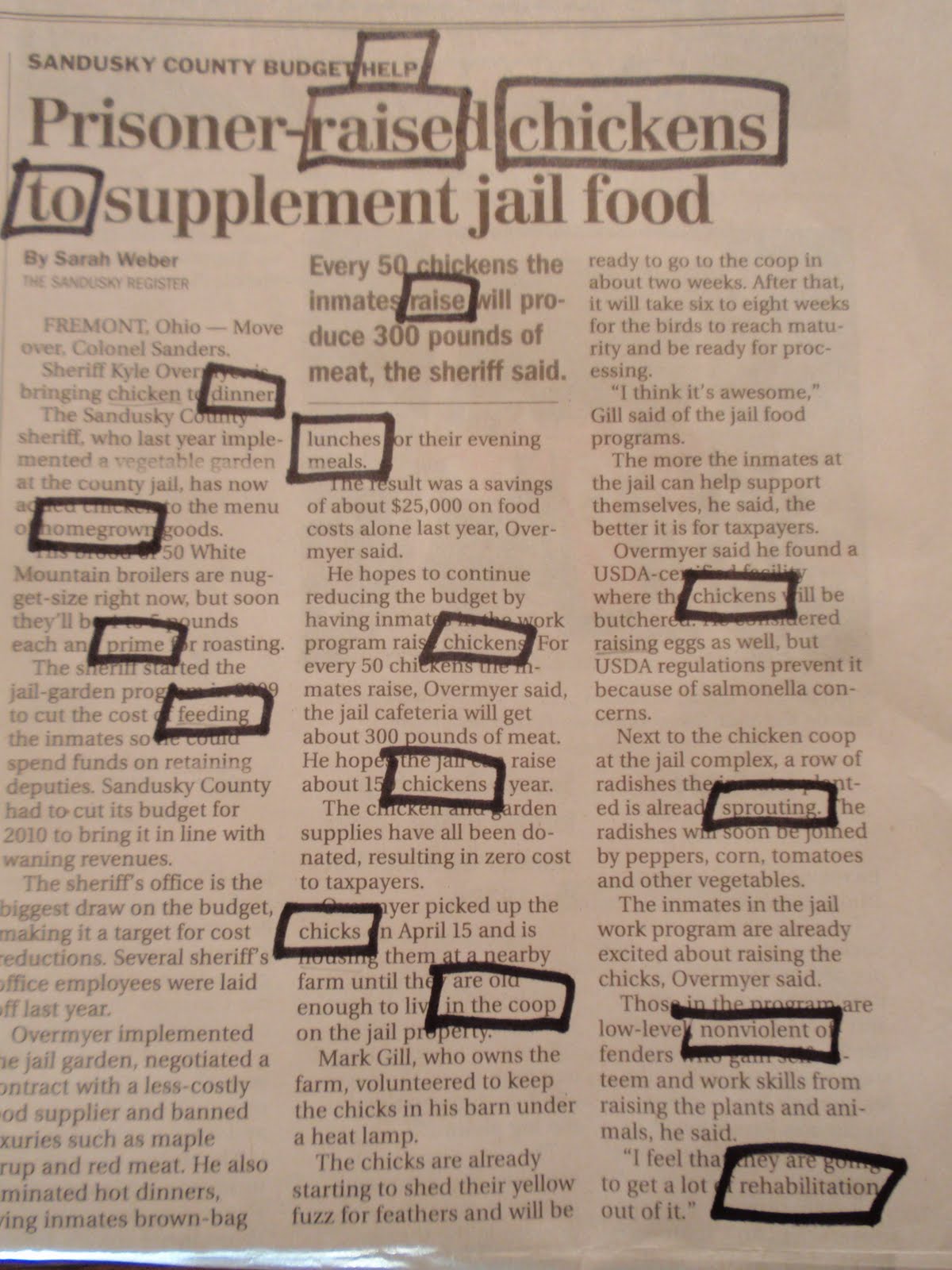 A Year of Reading Poem 29Newspaper Blackout Poem