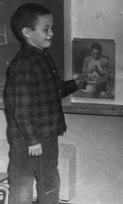 Lee Meyer in first grade at St John Elementary School in Seward, Nebraska. The image was scanned from a photograph belonging to Lee Meyer.