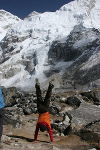 Handstand by the Khumbu Icefall
