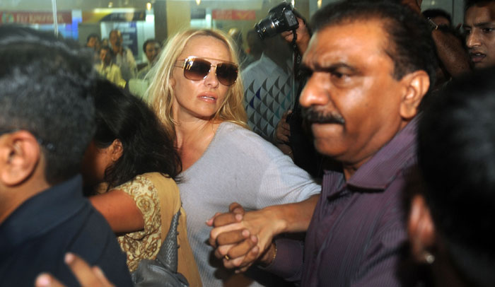Former Baywatch star Pamela Anderson arrived in Mumbai late Monday amid 