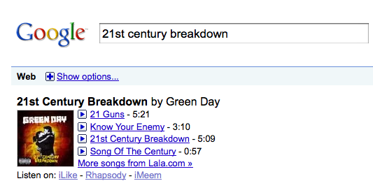 GOogle Music Search
