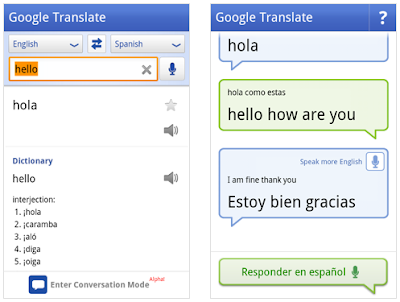 Conversation mode in Google Translate for Android