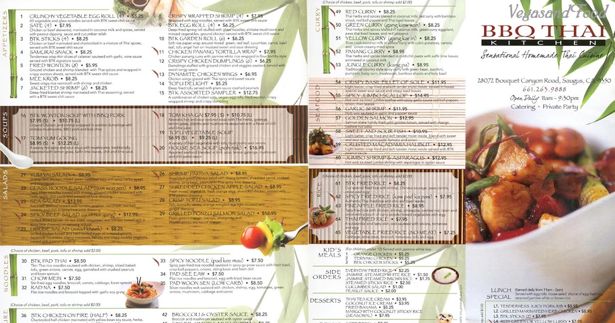 BBQ Thai kitchen and Jasmine Thai BBQ Santa Clarita Vegas and Food