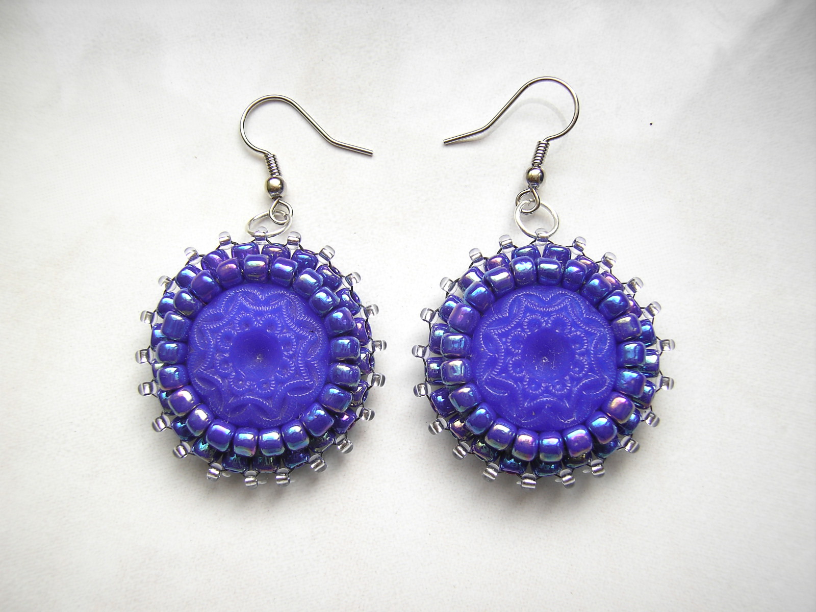 A Bead A Day Button EARrings!