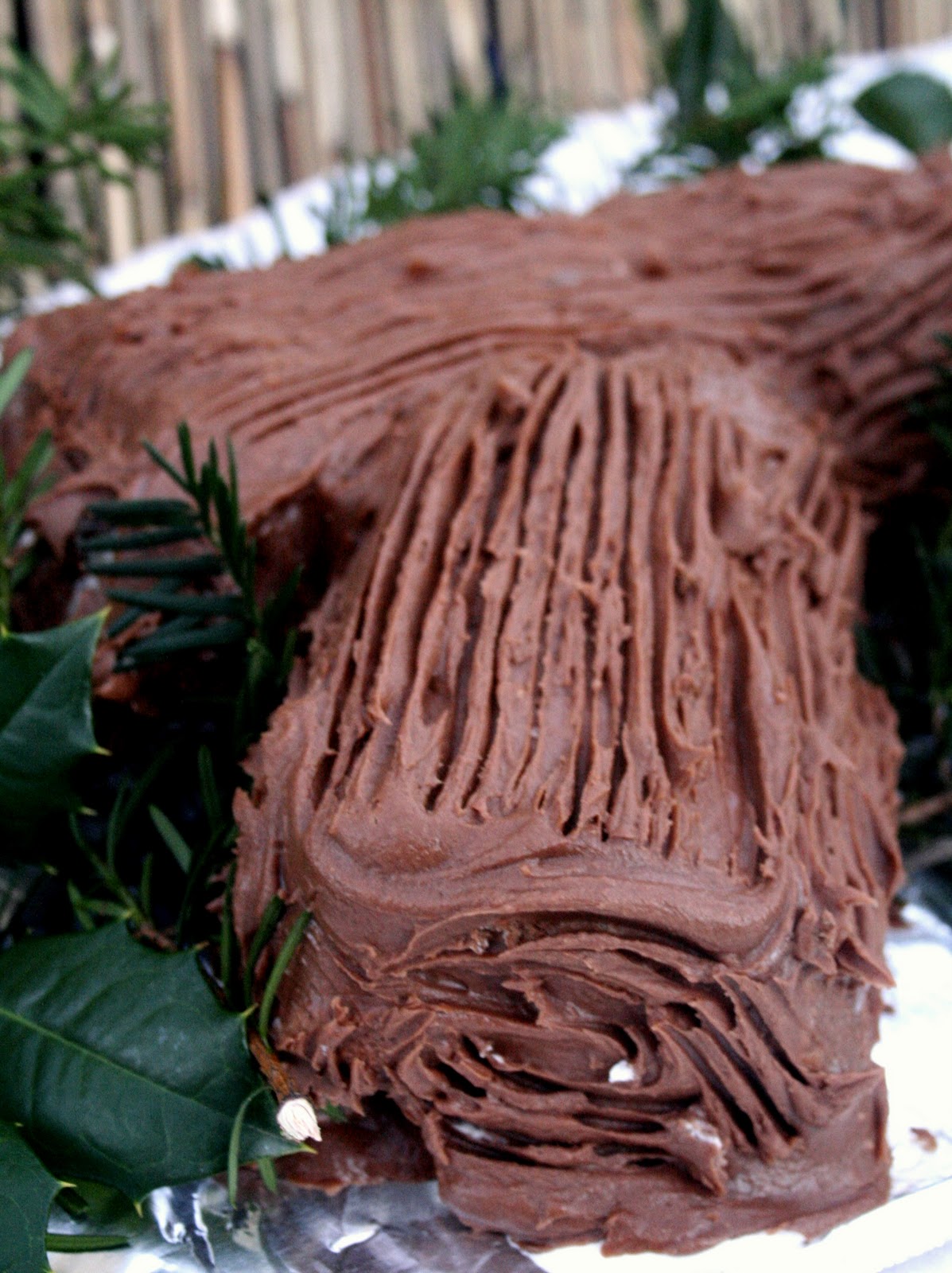 Holiday yule log broma bakery