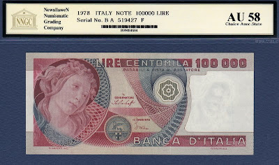 Italy 100000 Lire banknote