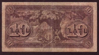 10 Latu - Latvian Government State Treasury Note - 1925 issue