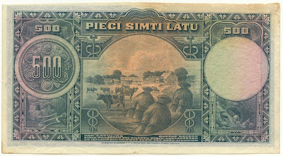 Latvia 500 Latu lats bill Rare paper money