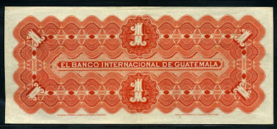 El Banco Internacional de Guatemala 1 Peso banknote