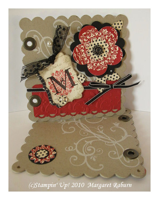 fun stampin with margaret love letters scallop square book love letters cover page