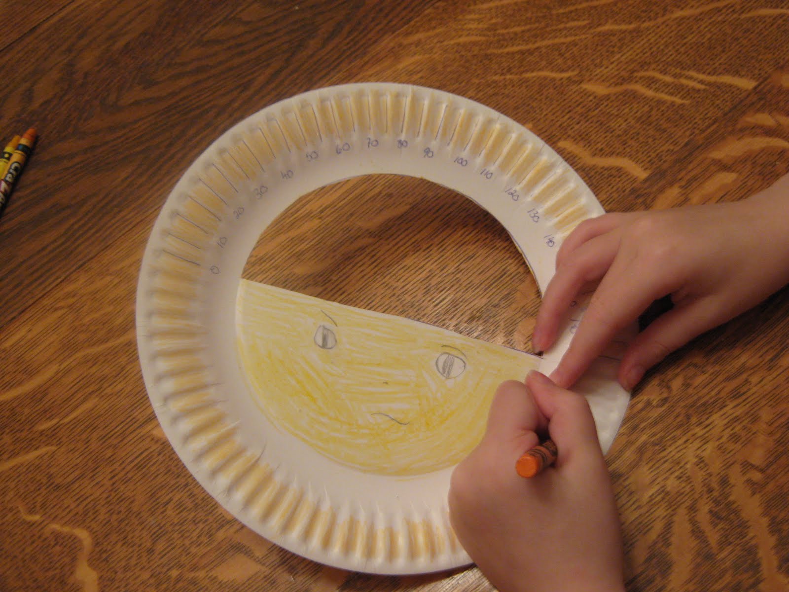 Almost Unschoolers Paper Plate Protractor Craft for Sir Cumference and