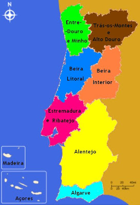 Mapa Regional Portugal Sul - Algarve