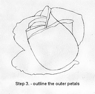 How to draw a rose in five steps-drawing lesson Step+3.+-+outline+the+outer+petals