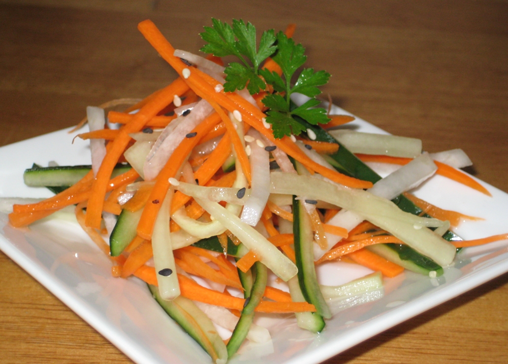 Dinner and a Movie Daikon, Cucumber & Carrot Salad Simple, Clean