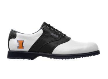 Illini golf shoe traditional men's design size 12 with black and white style and orange U of I logo.