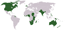 ENGLISH SPEAKING COUNTRIES-in green