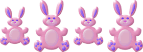 Pink Bunnies Border Clip Art