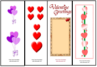 Valentine bookmark cards